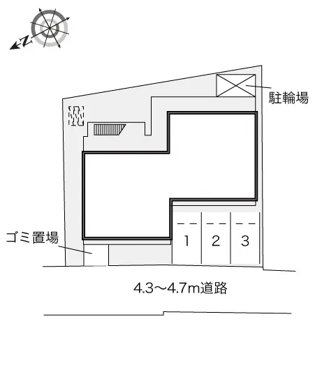 ★手数料０円★松原市天美東　月極駐車場（LP）